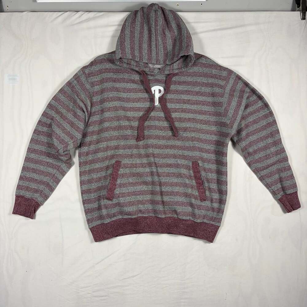 Stitches Philadelphia Phillies MLB Striped Hoodie Sweatshirt Men's Large